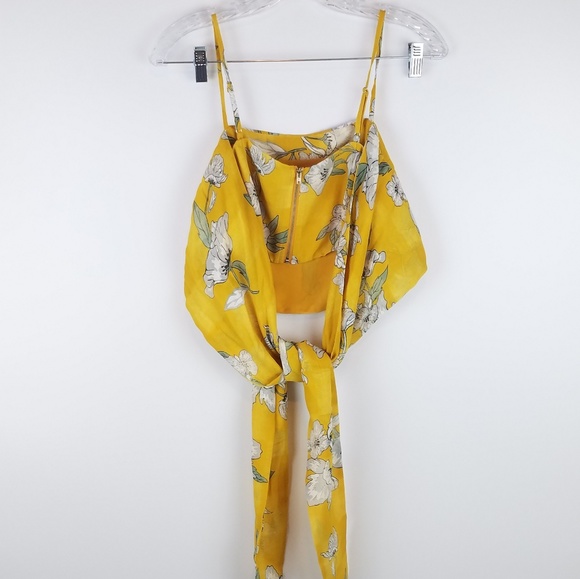 CHRISELLE J.O.A. | YELLOW FLORAL WRAP TOP - Picture 3 of 4